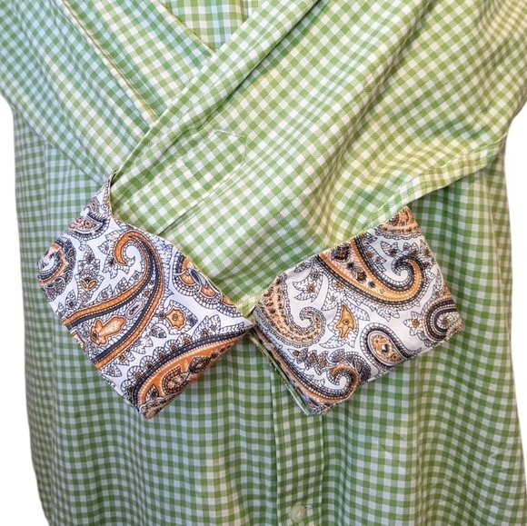 TAILORBYRD green check plaid button front shirt XXL - Picture 5 of 8